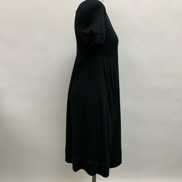 Studio M Women's Dress Size Small Black Pleated Short Sleeve Round Neckline - Picture 7 of 10